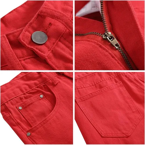 Vista 3 de LONGBIDA Jeans ajustados rasgados para hombre, elásticos, ajustados, con agujeros de moda