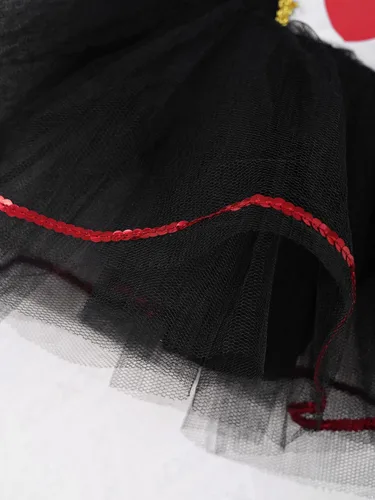 Vista 7 de Disfraz de Reina Pequeña para Niñas de Ballet Danza, Tutú, Vestido de Corazón de Amor para Fiesta