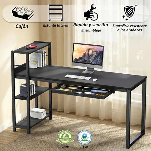 Vista 4 de SHW Escritorio para computadora de oficina en casa de 46 pulgadas
