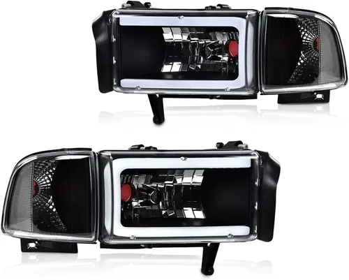 Vista 33 de GRAND ORANGE Headlights Compatible with Ford F150 Bronco 1992-1996 Chrome