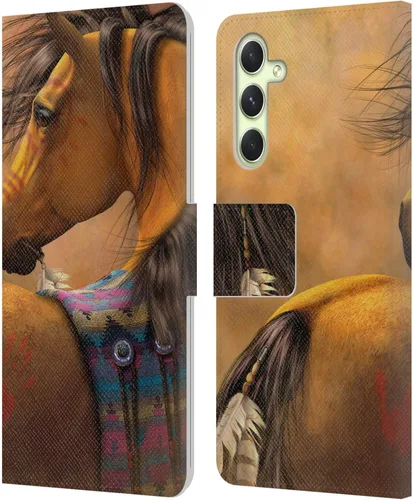 Vista 74 de Head Case Designs Officially Licensed Laurie Prindle A Morgan Christmas Western Stallion Leather Wallet Case Compatible with Samsung Galaxy A07 4G