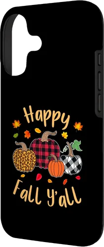 Vista 2 de Happy Fall Y'all Leopard Pumpkin Autumn Season Women Girls Case for iPhone 17