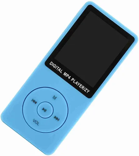 Vista 7 de Reproductor de música con altavoz, pantalla de 1.8 pulgadas, reproductor de audio digital recargable, reproductor MP4 portátil de 32 GB para Azul