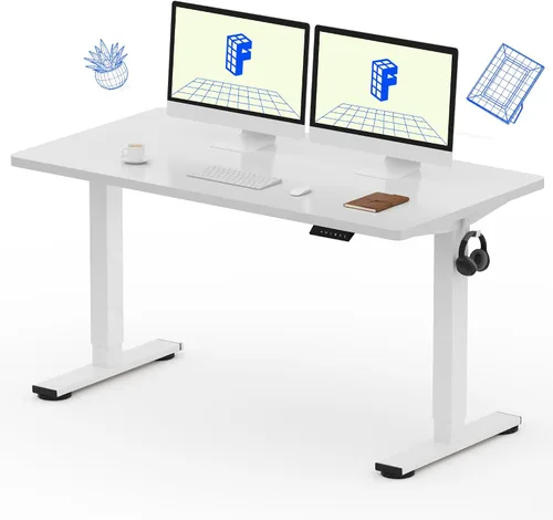 Vista 55 de FLEXISPOT EN1 - Escritorio de pie de una pieza, 40"x24" de escritorio sin costuras, eléctrico, altura ajustable para oficina en casa, salas de Negro