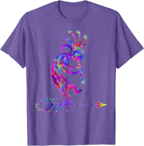 Vista 11 de Native American Kokopelli With Feather 2 - Camiseta Fan Fun, Negro, S