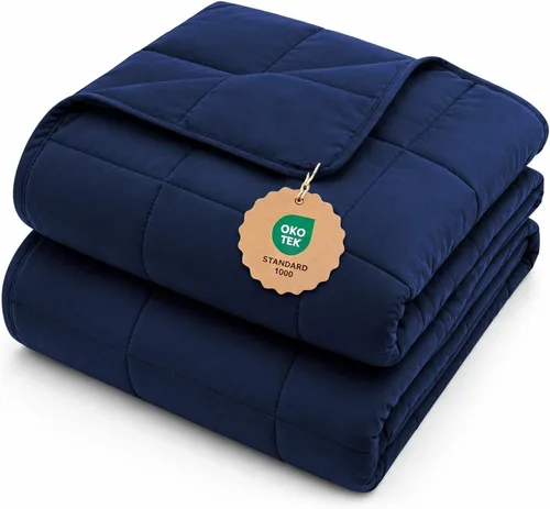 Vista 15 de L'AGRATY Manta con peso de 5 libras, para regazo, manta pequeña y portátil para adultos, refrescante, para viajar, relajarse y dormir, para todas