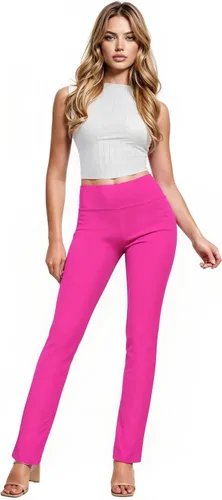 Vista 31 de Hybrid & Company - Pantalones de oficina Millennium ajustados con corte para bota para mujer 10768-negroblanco