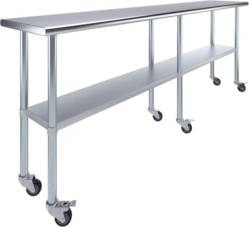 Vista 38 de Mesa de trabajo de acero inoxidable, mesa de metal