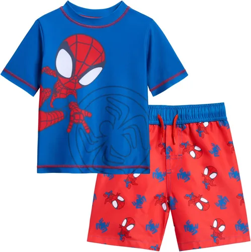 Vista 17 de Marvel Conjunto de 2 piezas de traje de baño y traje de baño para niños Hombre Araña Azul