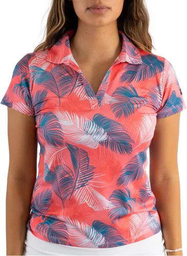 Vista 31 de YATTA GOLF Polo de golf prémium para mujer, ligero, de secado rápido, resistente a las arrugas y absorbe la humedad Aloha Sunrise
