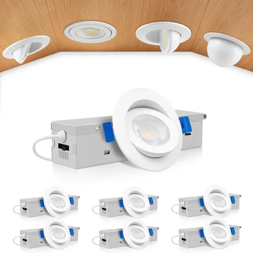 Vista 17 de zouzai Mini luz LED de cardán ajustable de 2 pulgadas, 5CCT seleccionable, rotación de 360° e inclinación de 90° para iluminación precisa Blanco