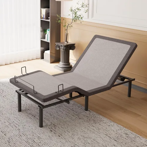 Vista 25 de ESHINE Base de cama ajustable + colchón híbrido de 14 pulgadas Twin XL (Suave Medio) - Espuma viscoelástica de gel de lujo, bases de cama con Gris
