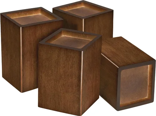 Vista 10 de Elevadores de cama de madera (4 piezas redondas de 2 pulgadas)