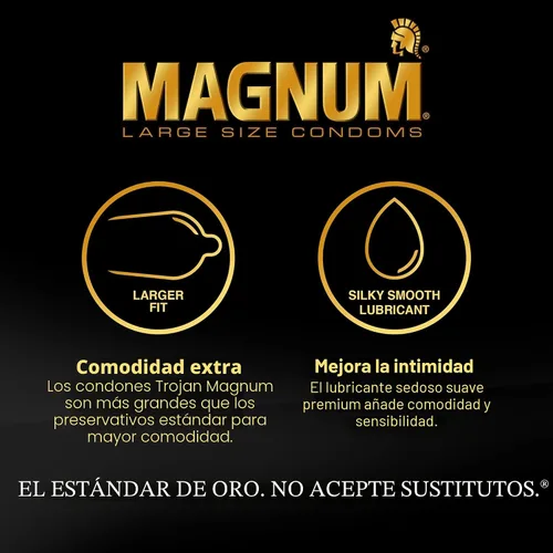Vista 2 de TROJAN Preservativos Magnum Lubricados XL Tamaño Grande - 12