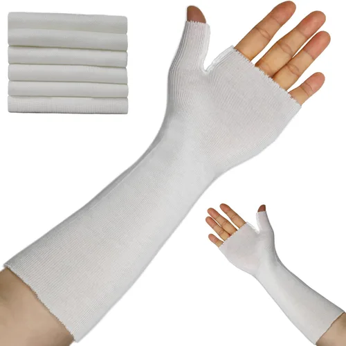 Vista 7 de KONSEDIK Calcetines de mano para férula (paquete de 6), tubo delgado para brazo, muñequera con forro de espica para el pulgar para hombres
