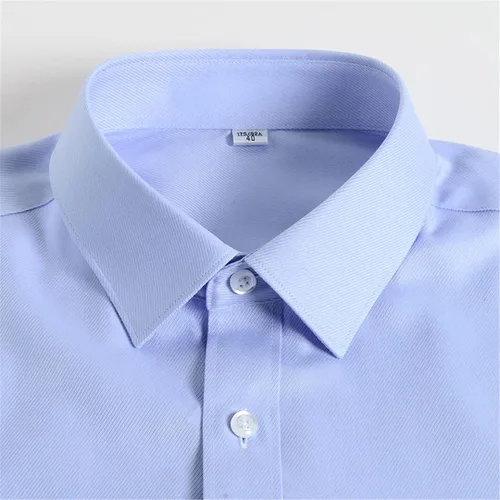 Vista 2 de Camisas de vestir para hombre, sin planchado, de fácil cuidado, manga corta, ajuste regular, camisas de bolsillo formales