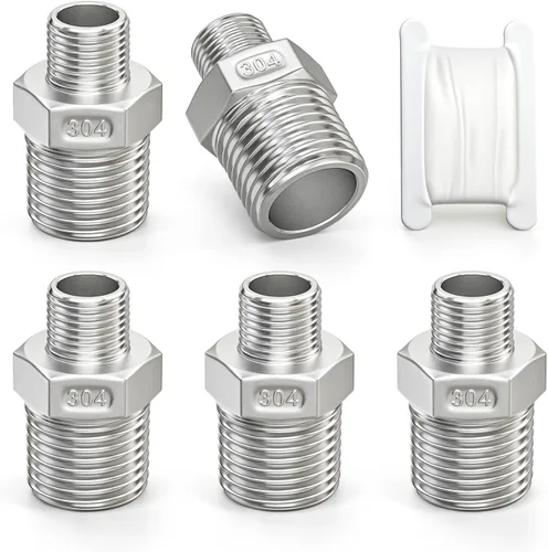 Vista 17 de TAISHER 10 pezones hexagonales 316L, montaje de tubería 3/8 "macho NPT