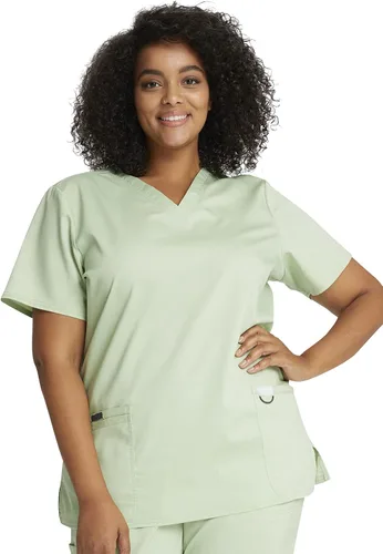 Vista 14 de Workwear Revolution Mujeres Scrubs Top V-cuello WW620 Negro