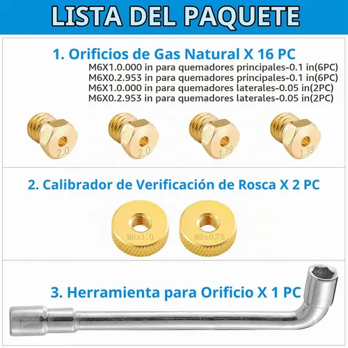 Vista 5 de Kit de conversión de boquillas de orificios de gas natural Catilon Propano