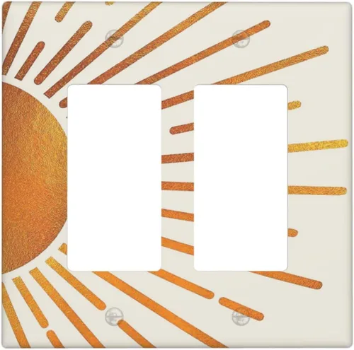 Vista 63 de Cubiertas de Interruptor de Luz de 1 Gang con Estrella de Mar y Concha Marina en Tablero de Madera, Placas de Pared Sin Dispositivo, Placa Frontal