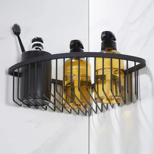 Vista 12 de Organizador esquinero para ducha, SUS304 de acero inoxidable, resistente al óxido, estante de almacenamiento montado en la pared para baño, cocina