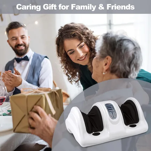 Vista 9 de ARLIME Masajeador de pies Shiatsu con control remoto, 4 modos de amasamiento profundo, masaje de piernas y tobillos y pantorrillas y pies para Blanco