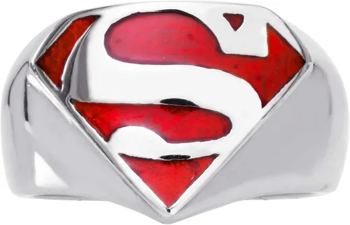 Vista 2 de DC Comics Anillo de acero inoxidable para hombre con logotipo de la Liga de la Justicia