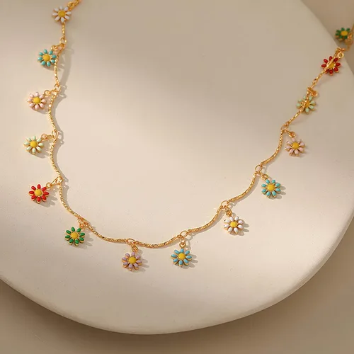 Vista 69 de Gargantilla con cuentas para mujer, chapada en oro de 18 quilates, gargantilla delicada para mujer