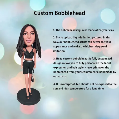 Vista 5 de Muñeca personalizada con figura de cabeza Bobble personalizada, superdoctora femenina con bata blanca, escultura hecha a mano, regalo