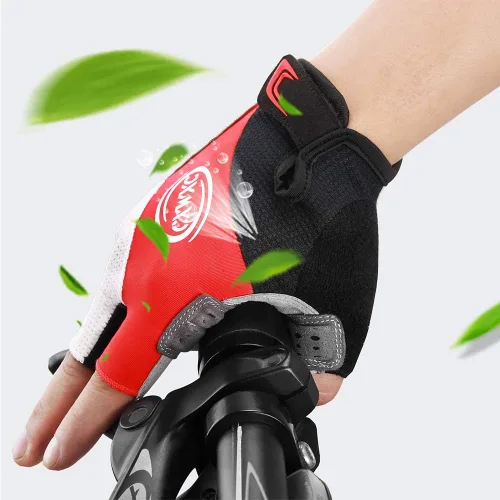 Vista 4 de CXWXC Guantes de ciclismo para hombres y mujeres Guantes de gel transpirable para bicicleta de montaña Guantes de bicicleta antideslizantes