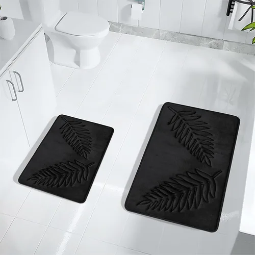 Vista 3 de Tapete de baño de 24 x 16 pulgadas, súper absorbente, suave, lavable, de espuma viscoelástica, de secado rápido, antideslizante, para dormitorio