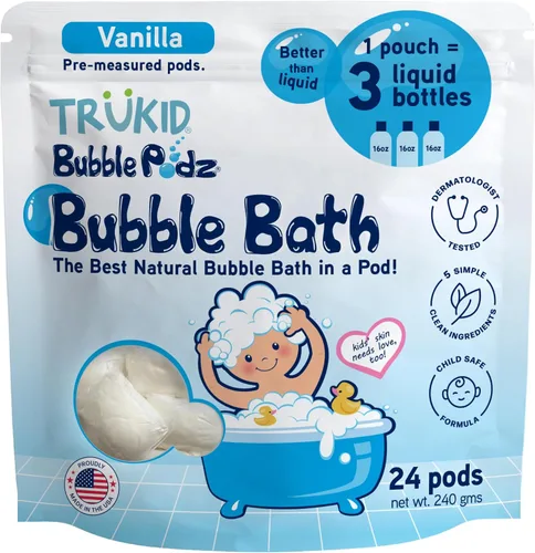 Vista 17 de TruKid Bubble Podz - Baño de burbujas para niños, niños pequeños y bebés, bomba de baño suave y refrescante sin lágrimas para piel sensible