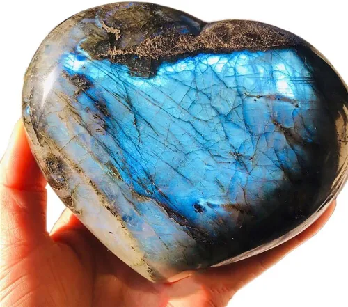 Vista 11 de Roca de Labradorita Pequeña Lámina de Labradorita Azul Pulida Piedra de Cristal de Sanación en Bloque para Meditación Regalo Decoración del Hogar