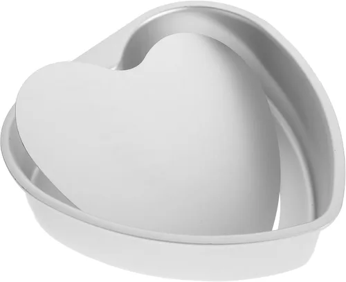 Vista 6 de Kichvoe Molde de aluminio antiadherente con forma de corazón de 8 pulgadas con parte inferior extraíble para San Valentín, cumpleaños, hornear