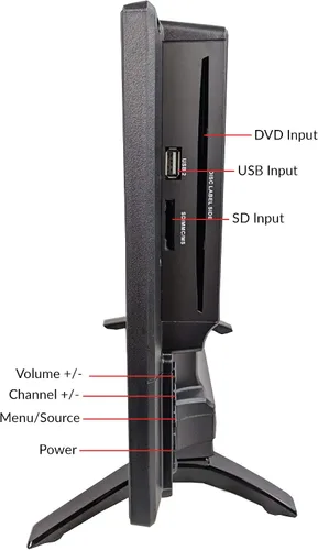 Vista 9 de Supersonic SC-1912 LED HDTV de 19 pulgadas con calidad de imagen de 1080p, reproductor de DVD integrado, HDMI, USB, capacidad de monitor de PC