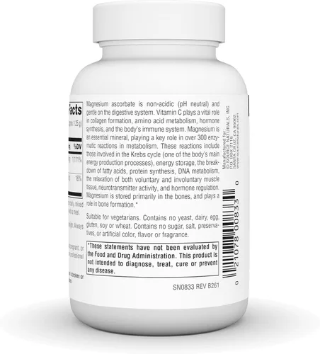 Vista 4 de Source Naturals Ascorbato de magnesio, apoyo al sistema inmunológico* - 4 oz. - Polvo