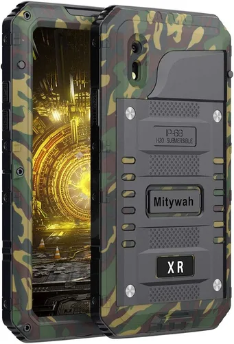 Vista 97 de Mitywah Funda impermeable para iPhone 7/iPhone 8 / iPhone SE 2020, funda de metal resistente de grado militar, protección de cuerpo completo