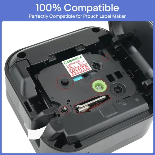 Vista 2 de GREENCYCLE Compatible con Brother TZe-242 TZe242 TZ242 TZ-242 AZE Cartucho de etiquetas 0.709 in 0.7 pulgadas 3/4 pulgadas Cinta de etiquetas
