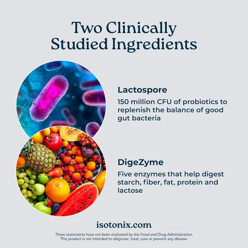 Vista 4 de Isotonix® Enzimas digestivas con probióticos Complejo multienzimático DigeZyme® y Lactospore® Bacillus Coagulans Absorción de nutrientes