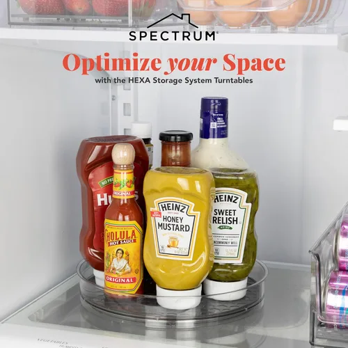 Vista 2 de Spectrum Organizador mediano Lazy Susan de 9.5 pulgadas para gabinete, refrigerador, mesa de despensa, almacenamiento de cocina, estante