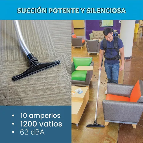 Vista 4 de Powr-Flite Pro-Lite - Aspiradora de mochila de grado comercial de 4 cuartos de galón, aspiradora portátil con kit de herramientas, BP4S Aspiradora