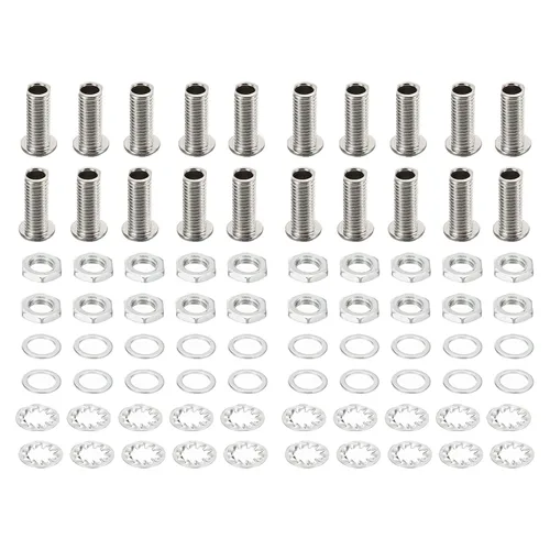 Vista 9 de PATIKIL Tornillos huecos de cabeza redonda M8x12mm, 4 en 1/60 piezas con orificio pasante con tuerca hexagonal y junta