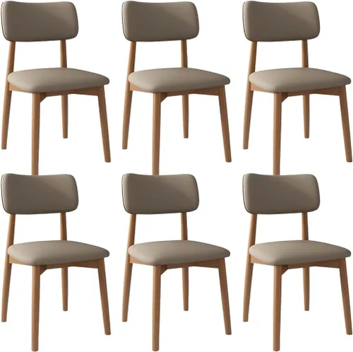 Vista 26 de YVYKFZD Solid Wood Dining Chairs, Kitchen Chairs Set with Curved Backrest, Leather Upholstered Dining Room Chair, Armless Living Room Chair, for