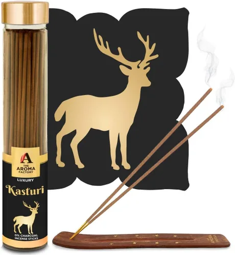 Vista 12 de The Aroma Factory Agarbatti for Pooja, Attar Jannat Ul Firdaus Perfume Varillas de incienso, sin carbón y bajo contenido de humo, Agarbatti