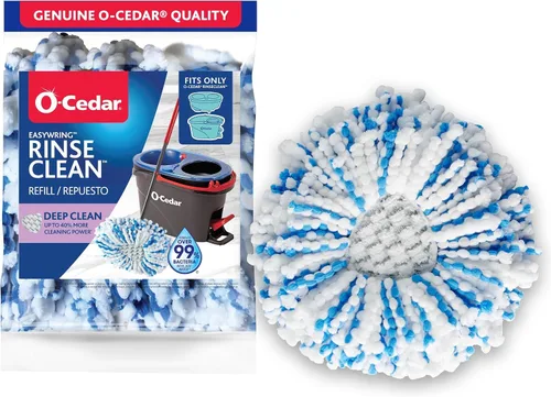 Vista 10 de O-Cedar EasyWring RinseClean - Recambio de microfibra para trapeador giratorio, 1 paquete, color azul