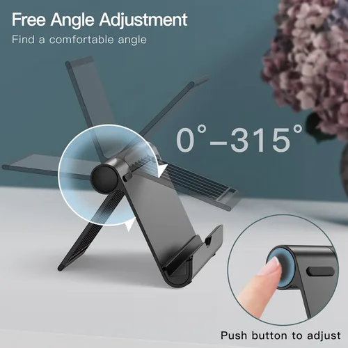 Vista 3 de JETech Soporte para Tablet, Soporte de Escritorio Portátil Ajustable, Base Plegable para iPad/iPad Pro/Air/Mini, Galaxy Tab A8/A7 Lite/A7/S8/S7
