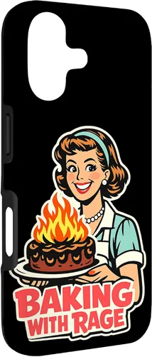Vista 3 de Baking with Rage Retro 1950s Housewife Pop Art Humor Case for iPhone 17