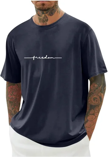 Vista 8 de Camiseta deportiva para hombre, casual, de manga corta, cuello redondo, ajuste holgado, atlética, correr, gimnasio, entrenamiento, camisetas