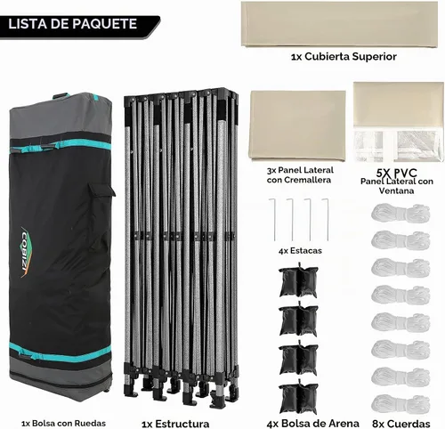 Vista 8 de COBIZI Tienda de campaña desplegable resistente de 10 x 30 con paredes Crema