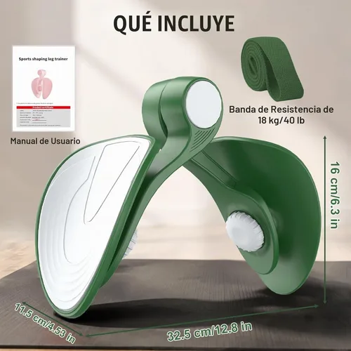 Vista 9 de Pelvic Floor Exercise Devices 35lb Resistance Kegel Thigh Trainer with Band 35 lb Verde Oscuro
